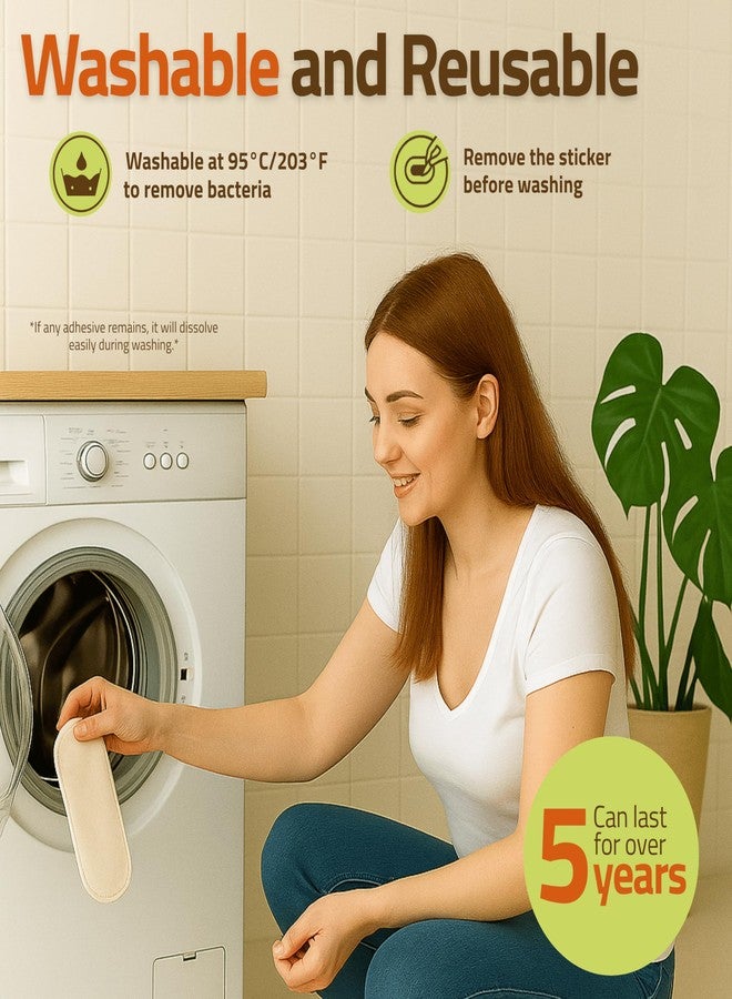 Natissy Wingless Reusable Panty Liners with Adhesive Sticker (Medium, 7-Pack) – High-Temp Washable Organic Cotton Liner for Women & Teens – for Daily Vaginal Discharge, 100% Breathable & Stay-Put - Image 5